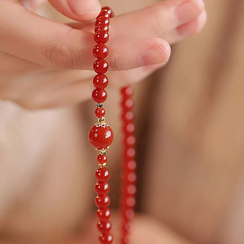 FREE Today: Self-acceptance and Confidence Double Wrap Red Agate Beaded Bracelet
