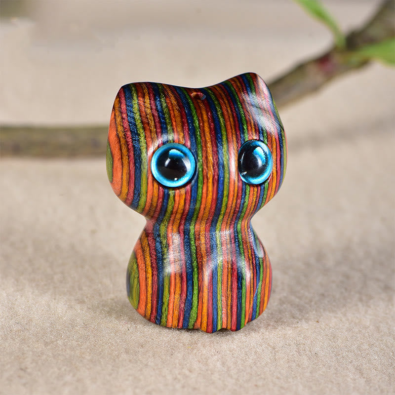 FREE Today: Positive and Calm Ebony Wood Small Leaf Red Sandalwood Cute Cat Animals Decoration