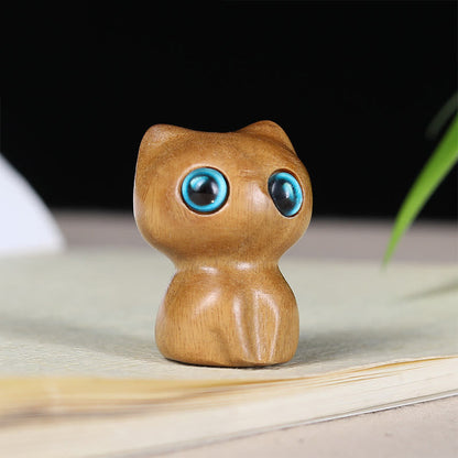 FREE Today: Positive and Calm Ebony Wood Small Leaf Red Sandalwood Cute Cat Animals Decoration
