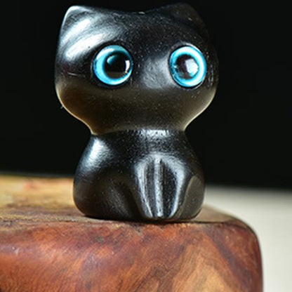 FREE Today: Positive and Calm Ebony Wood Small Leaf Red Sandalwood Cute Cat Animals Decoration