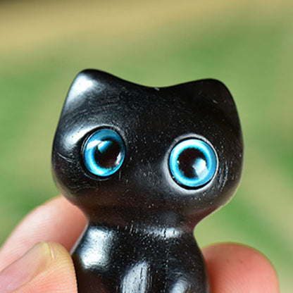 FREE Today: Positive and Calm Ebony Wood Small Leaf Red Sandalwood Cute Cat Animals Decoration