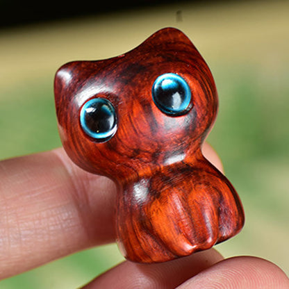 FREE Today: Positive and Calm Ebony Wood Small Leaf Red Sandalwood Cute Cat Animals Decoration