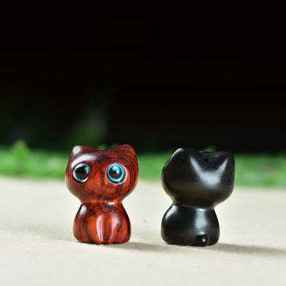 FREE Today: Positive and Calm Ebony Wood Small Leaf Red Sandalwood Cute Cat Animals Decoration