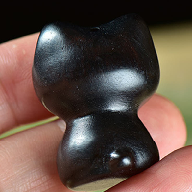 FREE Today: Positive and Calm Ebony Wood Small Leaf Red Sandalwood Cute Cat Animals Decoration