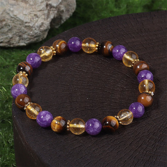 FREE Today: Meditation Healing Amethyst Tiger Eye Citrine Beads Bracelet