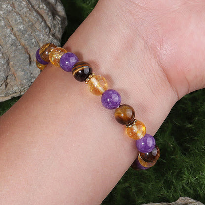 FREE Today: Meditation Healing Amethyst Tiger Eye Citrine Beads Bracelet