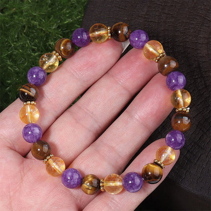 FREE Today: Meditation Healing Amethyst Tiger Eye Citrine Beads Bracelet