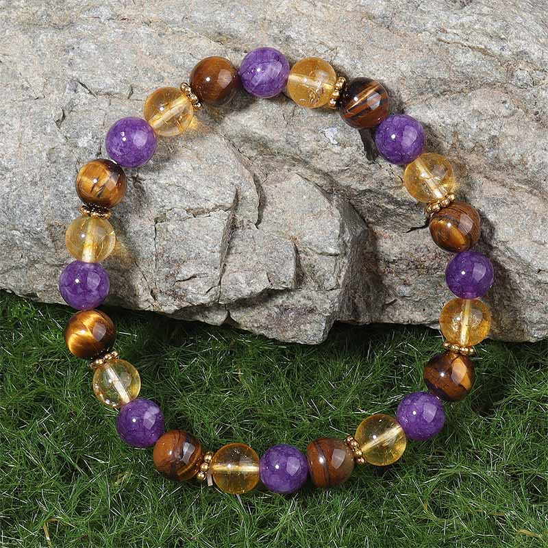 FREE Today: Meditation Healing Amethyst Tiger Eye Citrine Beads Bracelet
