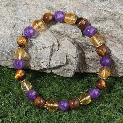 FREE Today: Meditation Healing Amethyst Tiger Eye Citrine Beads Bracelet