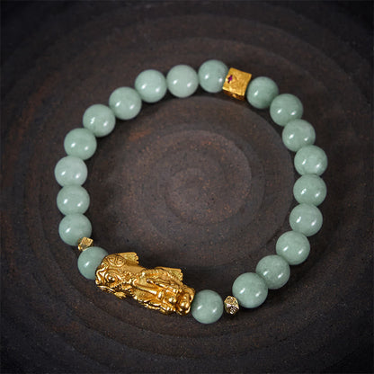 FREE Today: Luck Prosperity Golden Pi Xiu Charm Jade Beaded Bracelet