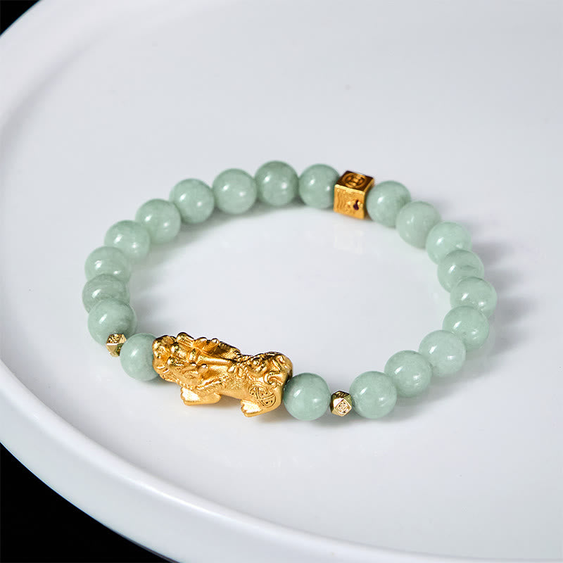 FREE Today: Luck Prosperity Golden Pi Xiu Charm Jade Beaded Bracelet