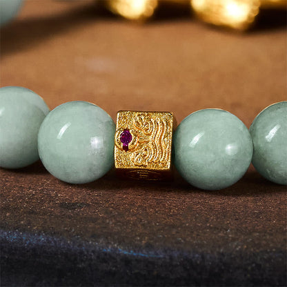 FREE Today: Luck Prosperity Golden Pi Xiu Charm Jade Beaded Bracelet