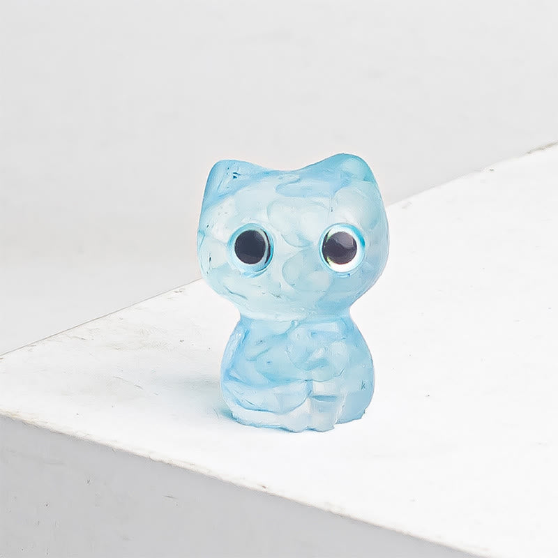 FREE Today: Protection and Healing Crystal Drip Resin Small Cat Decoration Statue