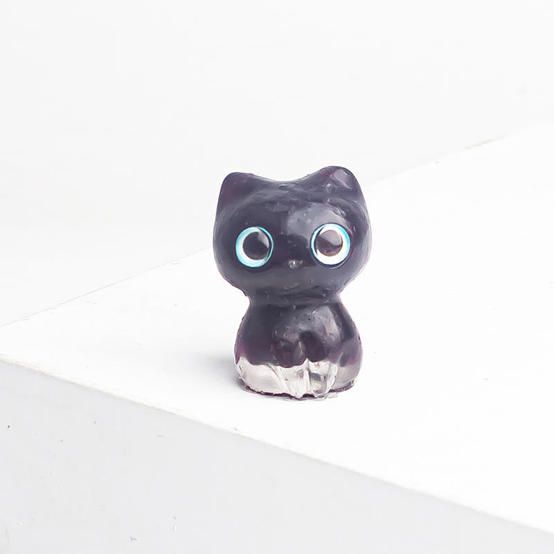 FREE Today: Protection and Healing Crystal Drip Resin Small Cat Decoration Statue