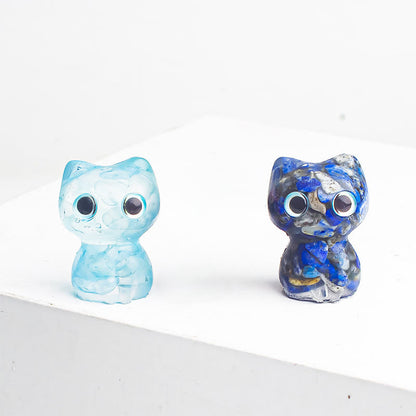 FREE Today: Protection and Healing Crystal Drip Resin Small Cat Decoration Statue