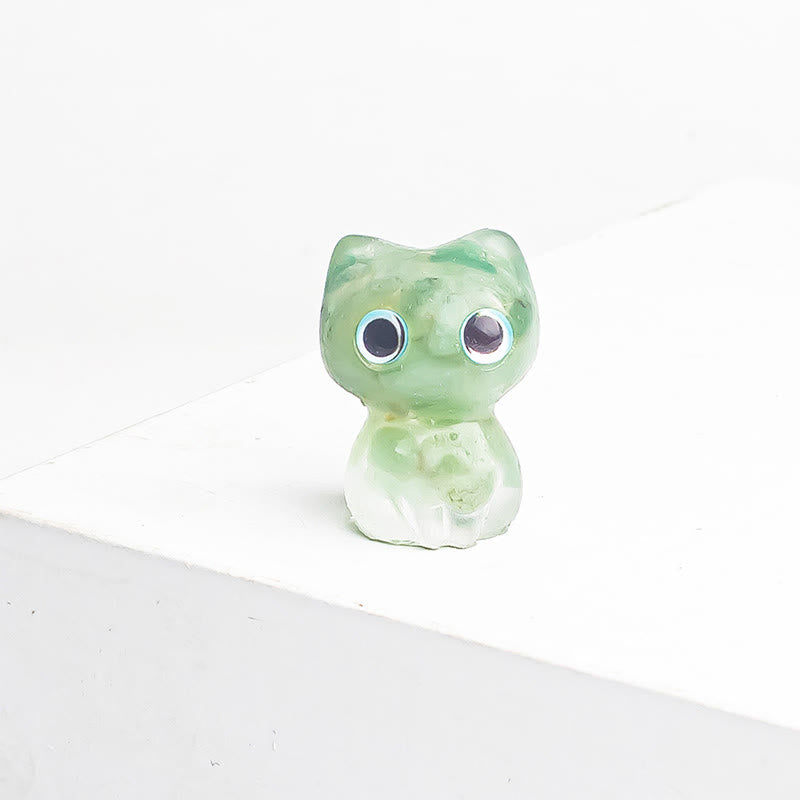 FREE Today: Protection and Healing Crystal Drip Resin Small Cat Decoration Statue