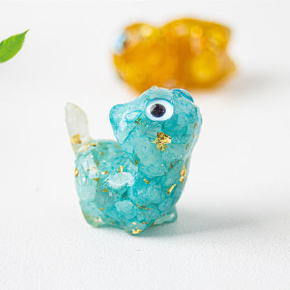 FREE Today: Strength and Protection Crystal Drip Resin Small Cat Statue Decoration