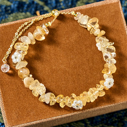 FREE Today: Spiritual and Positive Irregular Crystal Flower Design Amethyst White Crystal Bracelet