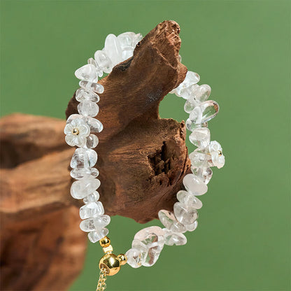 FREE Today: Spiritual and Positive Irregular Crystal Flower Design Amethyst White Crystal Bracelet