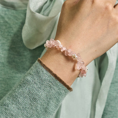 FREE Today: Spiritual and Positive Irregular Crystal Flower Design Amethyst White Crystal Bracelet