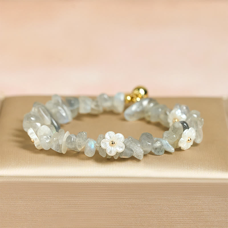 FREE Today: Spiritual and Positive Irregular Crystal Flower Design Amethyst White Crystal Bracelet