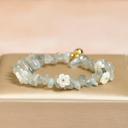 FREE Today: Spiritual and Positive Irregular Crystal Flower Design Amethyst White Crystal Bracelet