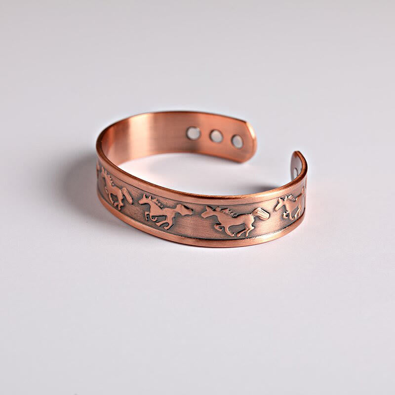 FREE Today: Self Care and Balance Year Of The Horse Copper Cuff Bracelet Bangle