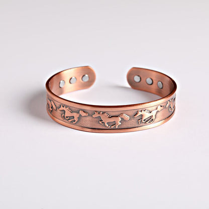 FREE Today: Self Care and Balance Year Of The Horse Copper Cuff Bracelet Bangle