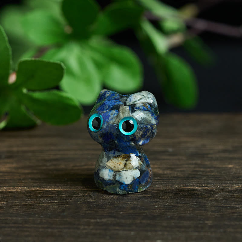 FREE Today: Protection and Healing Crystal Drip Resin Small Cat Decoration Statue