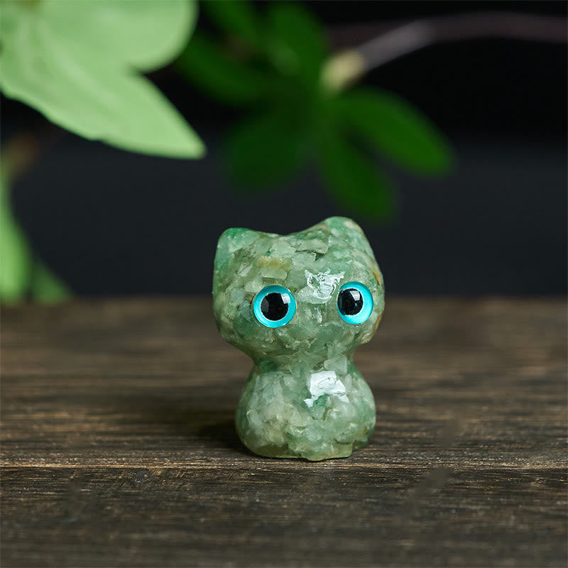 FREE Today: Protection and Healing Crystal Drip Resin Small Cat Decoration Statue