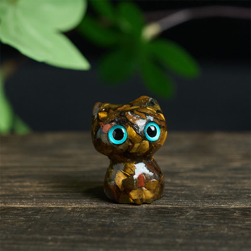 FREE Today: Protection and Healing Crystal Drip Resin Small Cat Decoration Statue