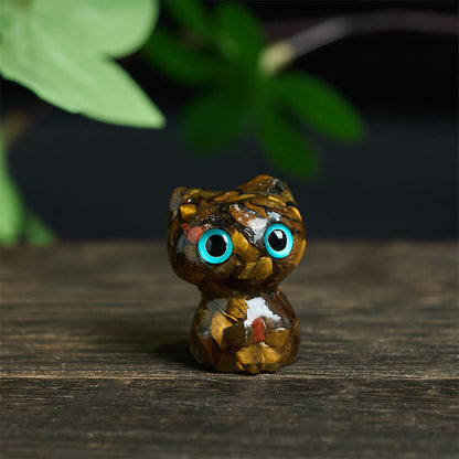 FREE Today: Protection and Healing Crystal Drip Resin Small Cat Decoration Statue