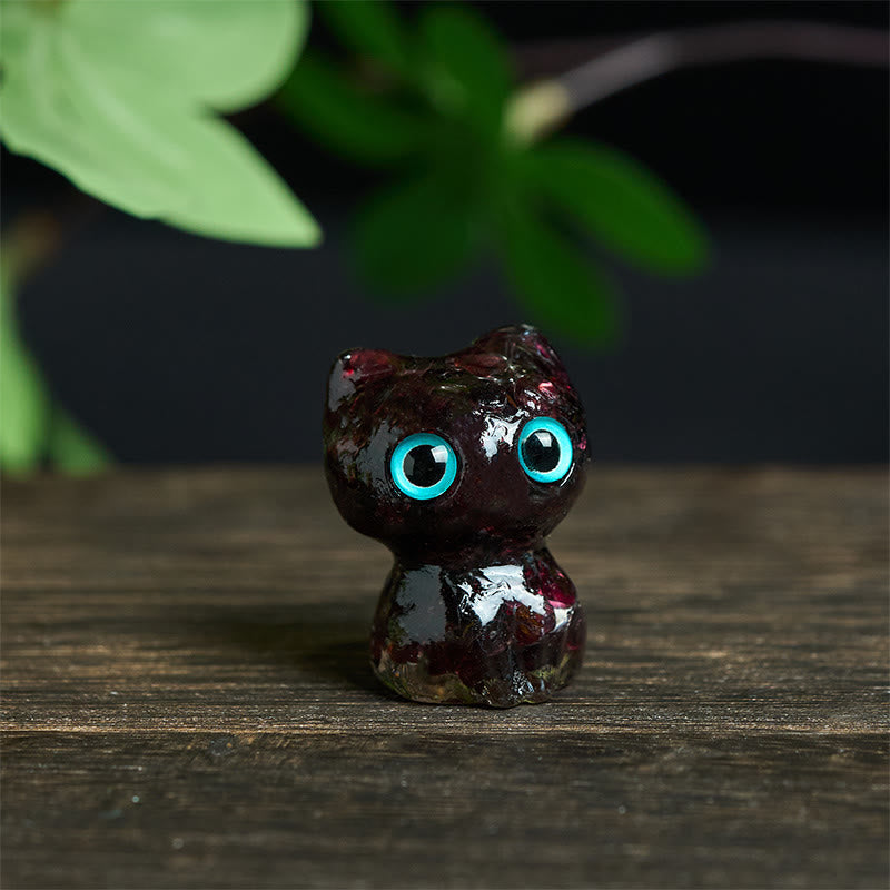 FREE Today: Protection and Healing Crystal Drip Resin Small Cat Decoration Statue