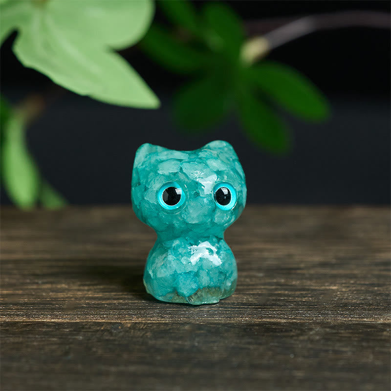 FREE Today: Protection and Healing Crystal Drip Resin Small Cat Decoration Statue