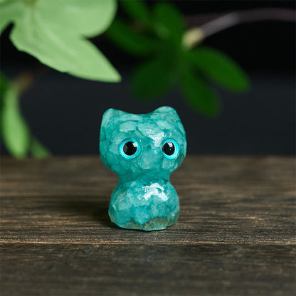 FREE Today: Protection and Healing Crystal Drip Resin Small Cat Decoration Statue