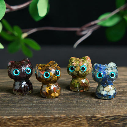 FREE Today: Protection and Healing Crystal Drip Resin Small Cat Decoration Statue