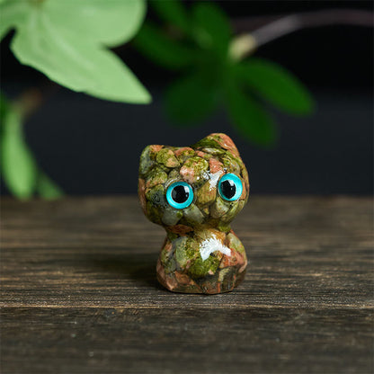 FREE Today: Protection and Healing Crystal Drip Resin Small Cat Decoration Statue