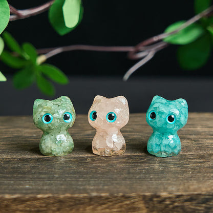 FREE Today: Protection and Healing Crystal Drip Resin Small Cat Decoration Statue