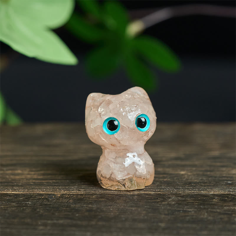 FREE Today: Protection and Healing Crystal Drip Resin Small Cat Decoration Statue