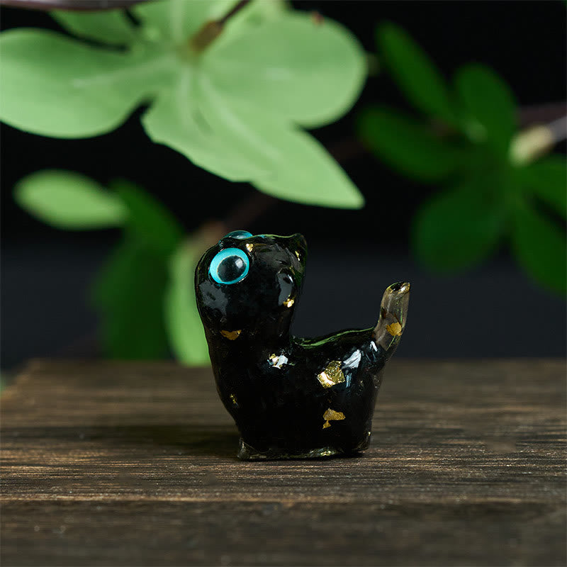 FREE Today: Strength and Protection Crystal Drip Resin Small Cat Statue Decoration