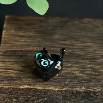 FREE Today: Strength and Protection Crystal Drip Resin Small Cat Statue Decoration