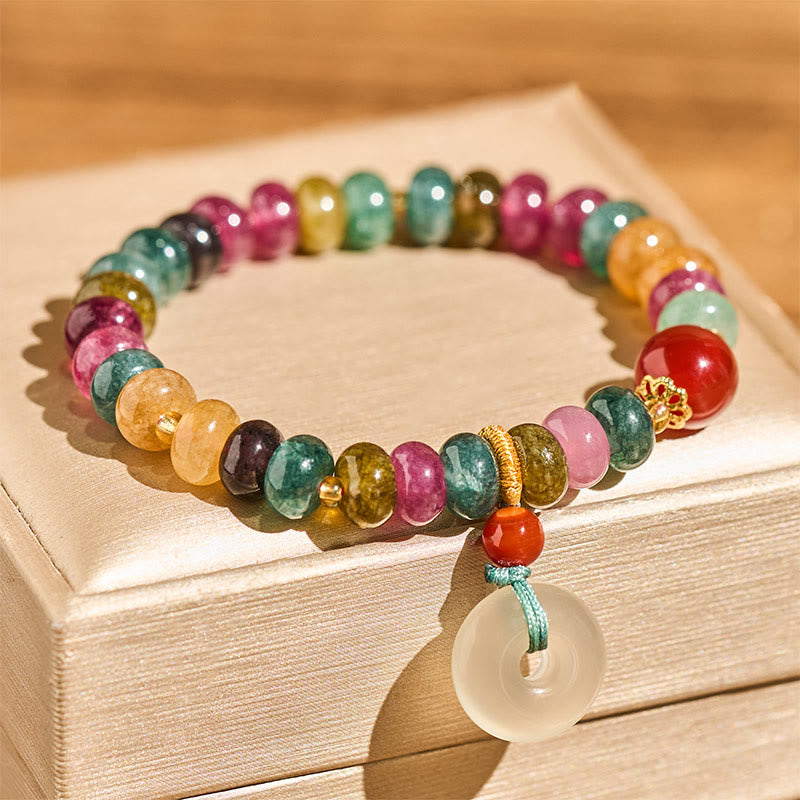 FREE Today: Love and Wisdom Peace Buckle Tourmaline Chalcedony Bracelet