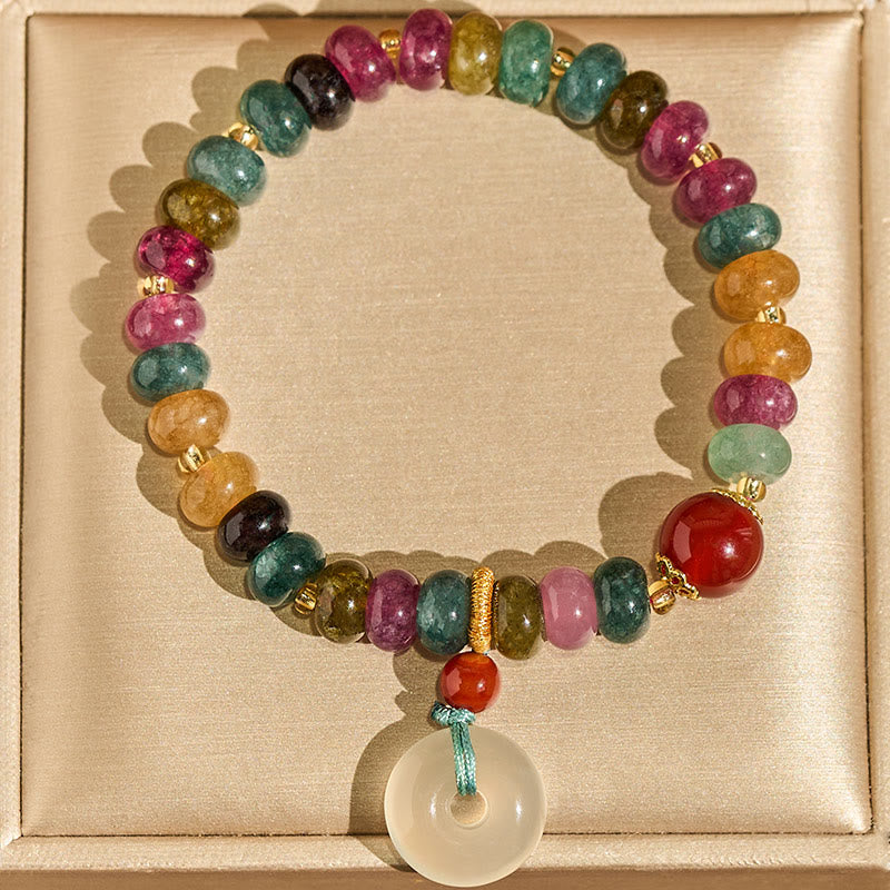 FREE Today: Love and Wisdom Peace Buckle Tourmaline Chalcedony Bracelet