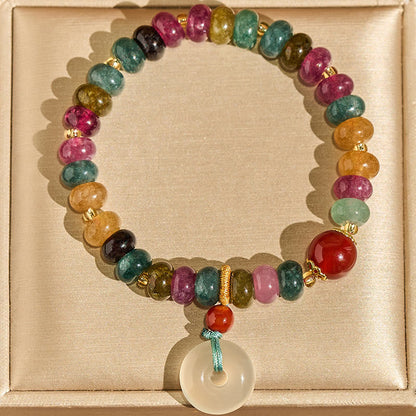 FREE Today: Love and Wisdom Peace Buckle Tourmaline Chalcedony Bracelet