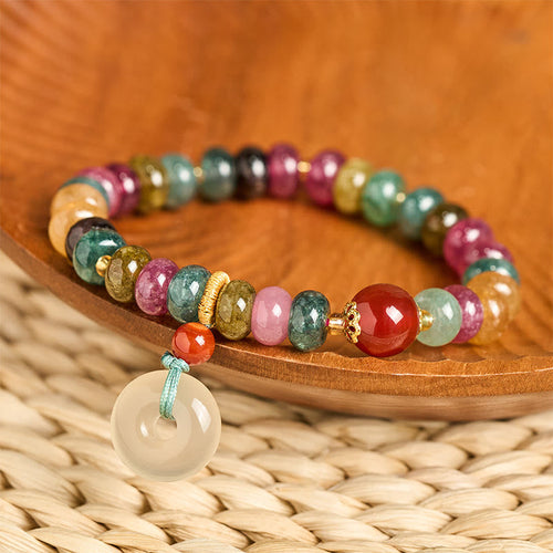 FREE Today: Love and Wisdom Peace Buckle Tourmaline Chalcedony Bracelet