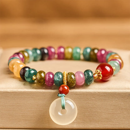 FREE Today: Love and Wisdom Peace Buckle Tourmaline Chalcedony Bracelet