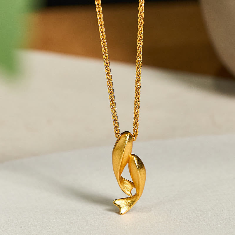 FREE Today: Prosperity and Wealth Double Koi Fish 24k Gold Plated Brass Chain Necklace Pendant