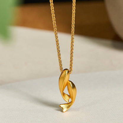 FREE Today: Prosperity and Wealth Double Koi Fish 24k Gold Plated Brass Chain Necklace Pendant
