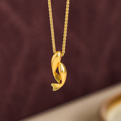 FREE Today: Prosperity and Wealth Double Koi Fish 24k Gold Plated Brass Chain Necklace Pendant