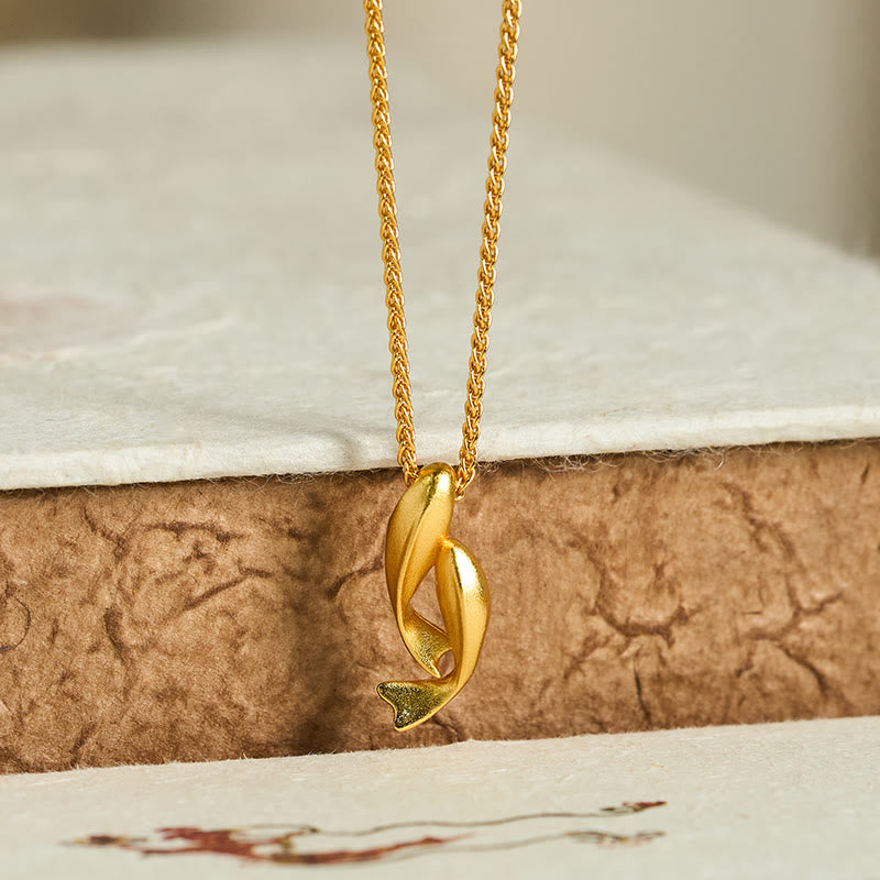 FREE Today: Prosperity and Wealth Double Koi Fish 24k Gold Plated Brass Chain Necklace Pendant